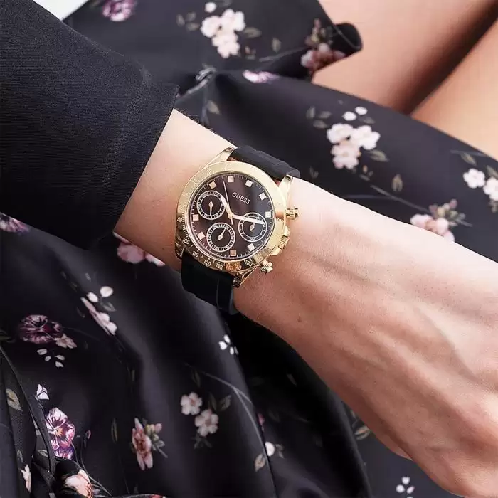 Γυναικείο Ρολόι GUESS Eclipse με Μαύρο Λουράκι | GW0315L1 SKU-54955