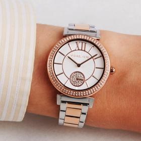 Ρολόι Γυναικείο MICHAEL KORS Mini Abbey Pavé με Κρύσταλλα & Δίχρωμο Μπρασελέ από Ανοξείδωτο Ατσάλι | MK4616 SKU-54036