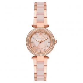 Ρολόι Γυναικείο MICHAEL KORS Parker με Κρύσταλλα & Δίχρωμο Μπρασελέ από Ανοξείδωτο Ατσάλι | MK6922 SKU-54938