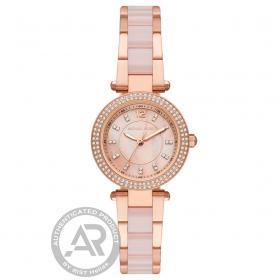 Ρολόι Γυναικείο MICHAEL KORS Parker με Κρύσταλλα & Δίχρωμο Μπρασελέ από Ανοξείδωτο Ατσάλι | MK6922 SKU-54938