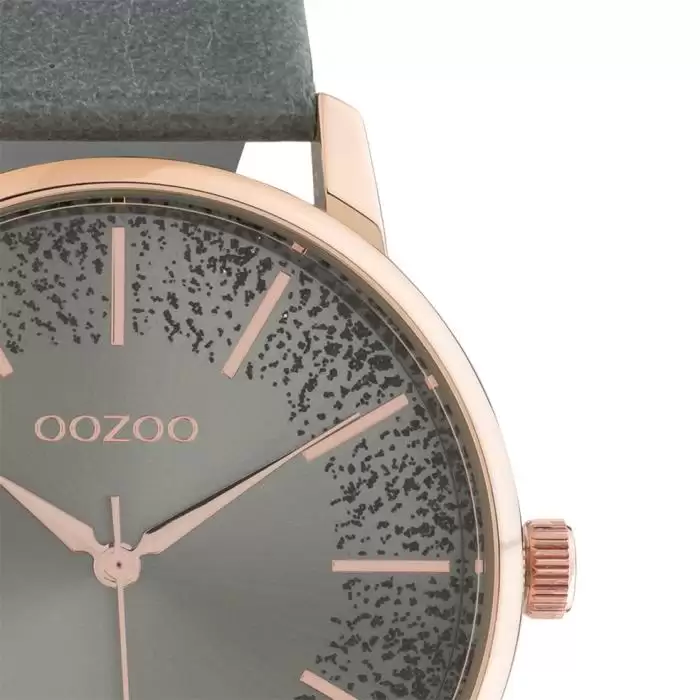 SKU-54432 / OOZOO Timepieces Grey Leather Strap