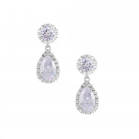 Σκουλαρίκια Δάκρυ Gloria Hope Silver με Ζιργκόν SKU-54090