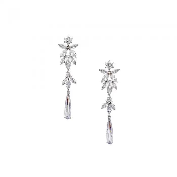 Σκουλαρίκια Gloria Hope Silver με Ζιργκόν SKU-54113