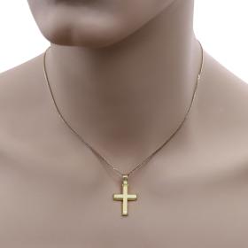 Κλασικός Ανδρικός Σταυρός Χρυσός Κ18 με Λουστρέ Φινίρισμα SKU-54313