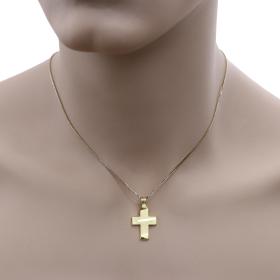 Ανδρικός Κλασικός Σταυρός Χρυσός Κ18 με Λουστρέ Φινίρισμα SKU-54314