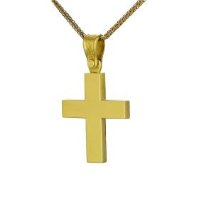 Ανδρικός Σταυρός Χρυσός Κ18 με Λιτό και Κλασικό Σχεδιασμό SKU-54320