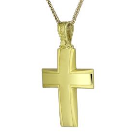 Ανδρικός Σταυρός Χρυσός Κ18 με Διαχρονικό Σχεδιασμό SKU-54323