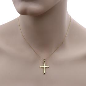 Σταυρός Ανδρικός Χρυσός Κ14 Διπλής Όψεως με Κλασικό Σχεδιασμό SKU-54326