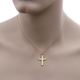 Ανδρικός Σταυρός Χρυσός Κ14 Διπλής Όψεως με Κλασικό Σχεδιασμό SKU-54327