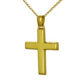 Ανδρικός Σταυρός Χρυσός Κ14 Διπλής Όψεως με Κλασικό Σχεδιασμό SKU-54327