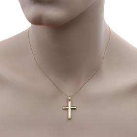 Ανδρικός Σταυρός Χρυσός Κ14 Διπλής Όψεως SKU-54328