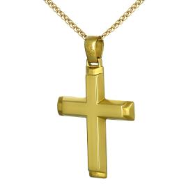 Σταυρός Ανδρικός Χρυσός Κ14 Διπλής Όψεως SKU-54329