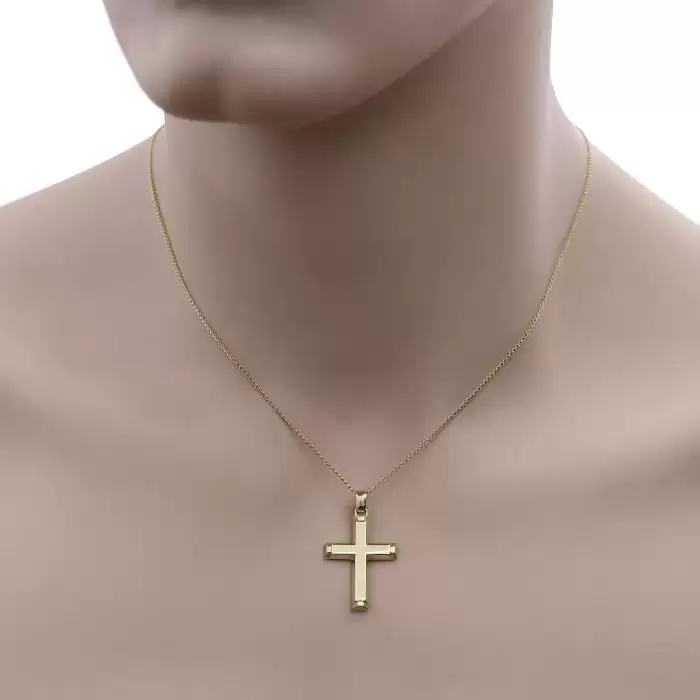 Σταυρός Ανδρικός Χρυσός Κ14 Διπλής Όψεως SKU-54329