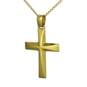 Ανδρικός Σταυρός Χρυσός Κ14 με Κλασικό Σχεδιασμό SKU-54330