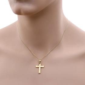 Σταυρός Ανδρικός Χρυσός Κ14 Διπλής Όψεως με Κλασικό Σχεδιασμό SKU-54326