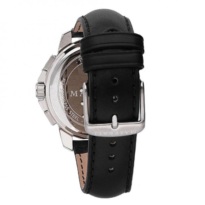 SKU-54513 / MASERATI Successo Chronograph Black Leather Strap