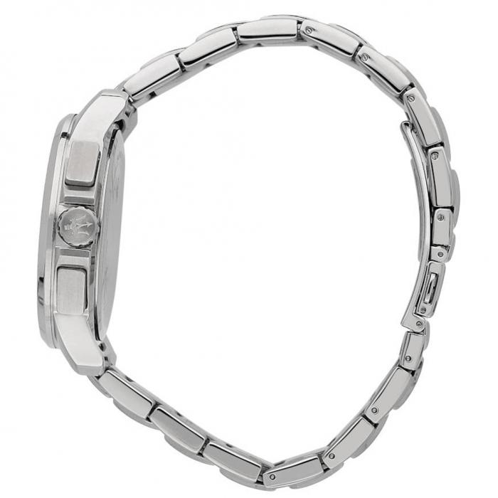 SKU-54517 / MASERATI Successo Solar Silver Stainless Steel Bracelet