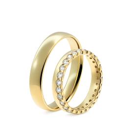 Βέρες Γάμου Jeweler Χρυσός Κ9-Κ14-Κ18 με Διαμάντια SKU-55534