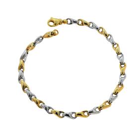 Βραχιόλι Αλυσίδα Λευκόχρυσος & Χρυσός Κ9 SKU-55154