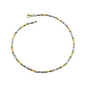 Βραχιόλι Αλυσίδα Λευκόχρυσος & Χρυσός Κ9 SKU-55155