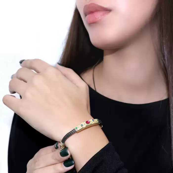 Βραχιόλι Ασήμι 925° με Μπλε, Πράσινα & Κόκκινα Ζιργκόν SKU-55952