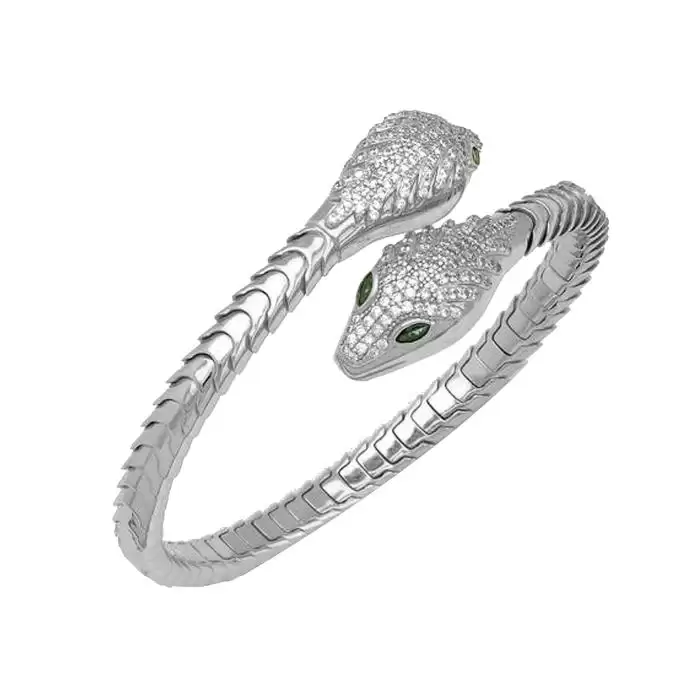 Βραχιόλι Φίδι Χειροπέδα από Ασήμι 925° με Ζιργκόν SKU-55748