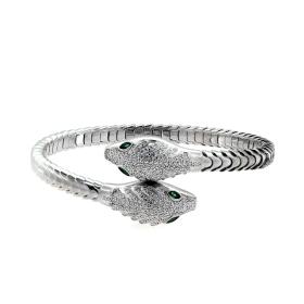 Βραχιόλι Φίδι Χειροπέδα από Ασήμι 925° με Ζιργκόν SKU-55748