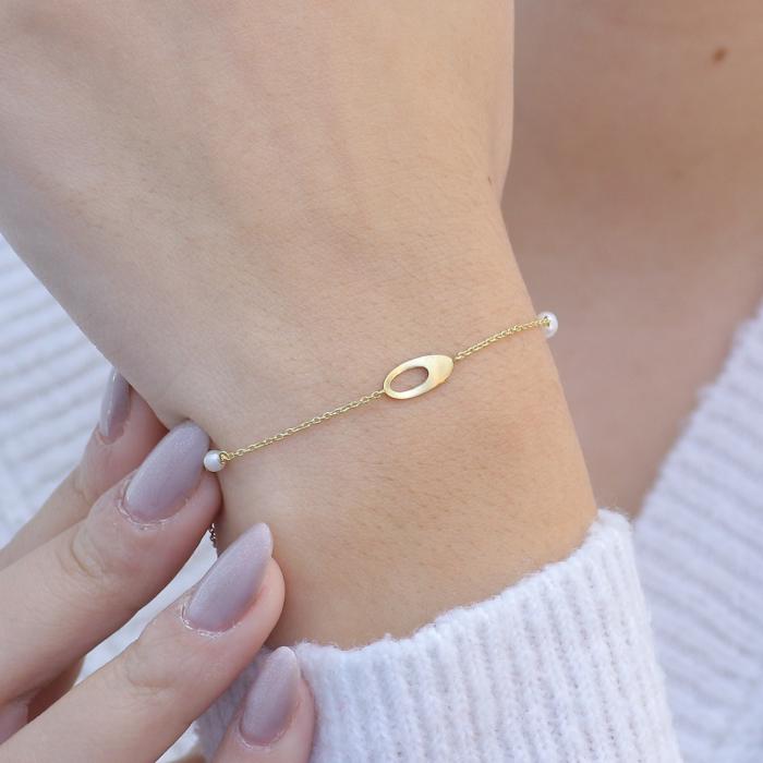 Βραχιόλι με Μαργαριτάρια Χρυσός Κ9 SKU-55061