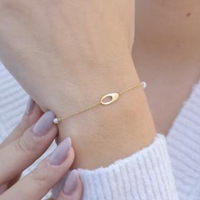 Βραχιόλι με Μαργαριτάρια Χρυσός Κ9 SKU-55061