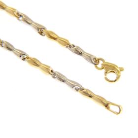 Βραχιόλι Αλυσίδα Λευκόχρυσος & Χρυσός Κ9 SKU-55155