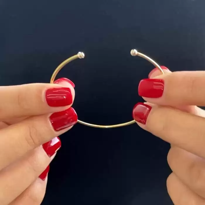 Βραχιόλι Χειροπέδα Λευκόχρυσος & Χρυσός Κ9 SKU-55443