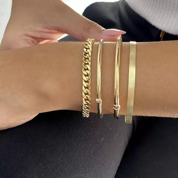 Βραχιόλι Χειροπέδα Χρυσός Κ14 SKU-55265