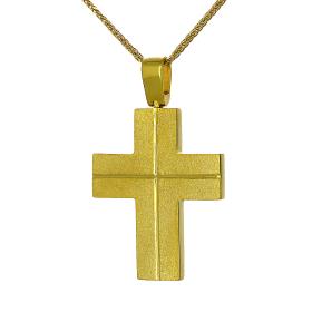 Ανδρικός Σταυρός Βάπτισης Χρυσός Κ14 με Κλασικό Σχεδιασμό SKU-55086