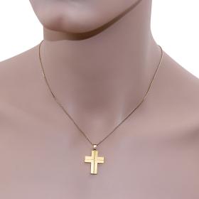 Ανδρικός Σταυρός Βάπτισης Χρυσός Κ14 με Κλασικό Σχεδιασμό SKU-55086