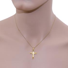 Μοντέρνος Ανδρικός Σταυρός Βάπτισης Χρυσός Κ14 SKU-55090