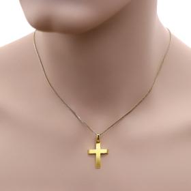 Κλασικός Ανδρικός Σταυρός Χρυσός Κ14 με Λουστρέ Φινίρισμα SKU-55093