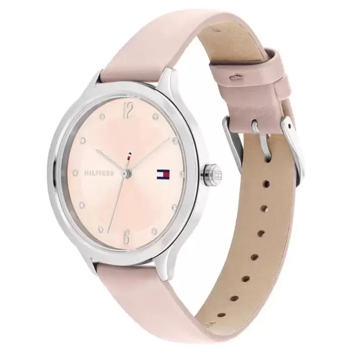 Ρολόι Γυναικείο TOMMY HILFIGER Grace με Κρύσταλλα & Ρόζ Δερμάτινο Λουράκι | 1782429 SKU-55268