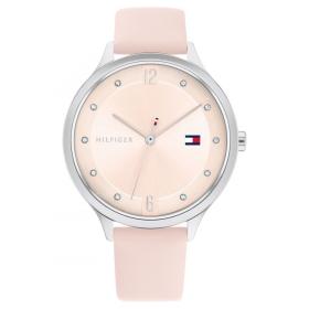 Ρολόι Γυναικείο TOMMY HILFIGER Grace με Κρύσταλλα & Ρόζ Δερμάτινο Λουράκι | 1782429 SKU-55268