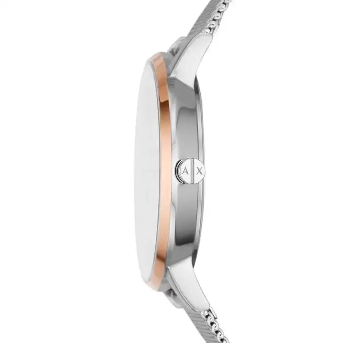 SKU-56206 / ARMANI EXCHANGE Lola Silver Stainless Steel Bracelet Key Ring Gift Set