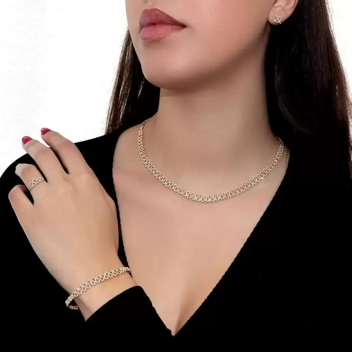 Βραχιόλι Χρυσός Κ14 με Λευκά Ζιργκόν SKU-56837