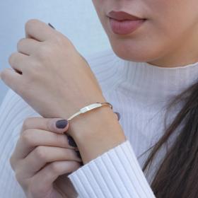 Βραχιόλι Χειροπέδα Χρυσός Κ9 με Λουστρέ Φινίρισμα SKU-56332