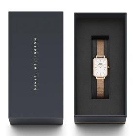 Γυναικείο Ρολόι DANIEL WELLINGTON Quadro Pressed Melrose με Ρόζ Χρυσό Μπρασελέ από Ανοξείδωτο Ατσάλι | DW00100431 SKU-56307