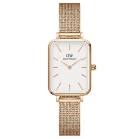 Γυναικείο Ρολόι DANIEL WELLINGTON Quadro Pressed Melrose με Ρόζ Χρυσό Μπρασελέ από Ανοξείδωτο Ατσάλι | DW00100431 SKU-56307