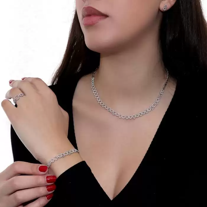 Δαχτυλίδι Γεωμετρικά Μοτίβο Λευκόχρυσος Κ14 με Ζιργκόν SKU-56836