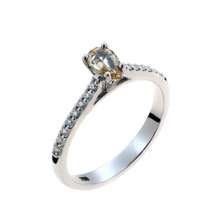 SKU-56781 / Δαχτυλίδι Λευκόχρυσος Κ18 με Διαμάντια