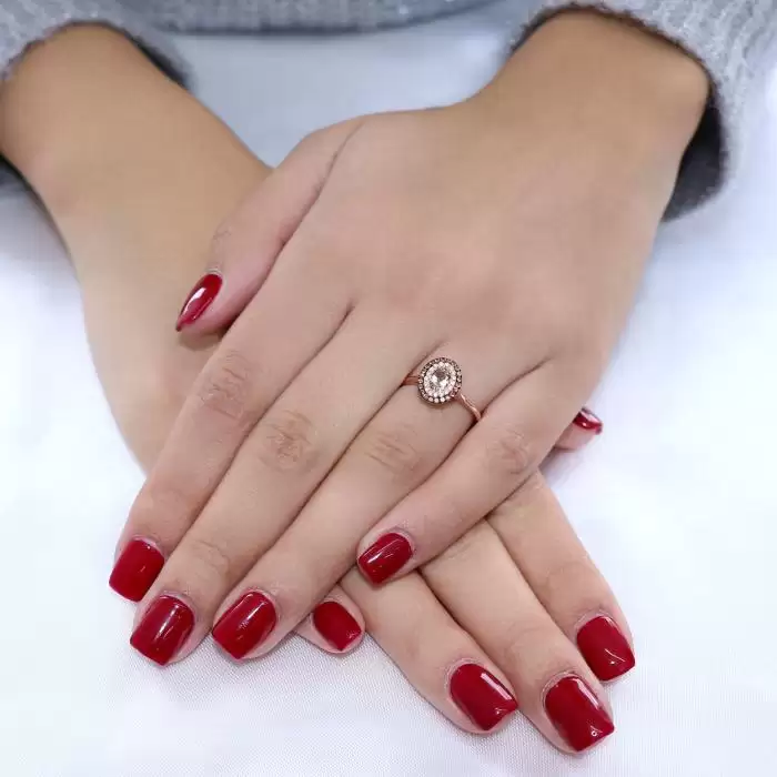 Δαχτυλίδι Ροζ Χρυσός Κ18 με Μοργκανίτη, Πορτοκαλί Ζαφείρι & Διαμάντια