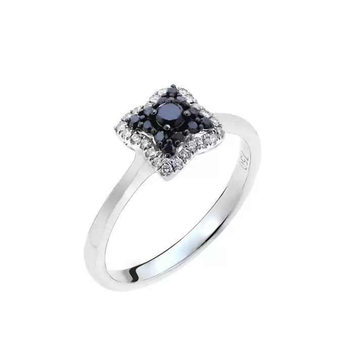 SKU-56703 / Δαχτυλίδι Λευκόχρυσος Κ18 με Διαμάντια