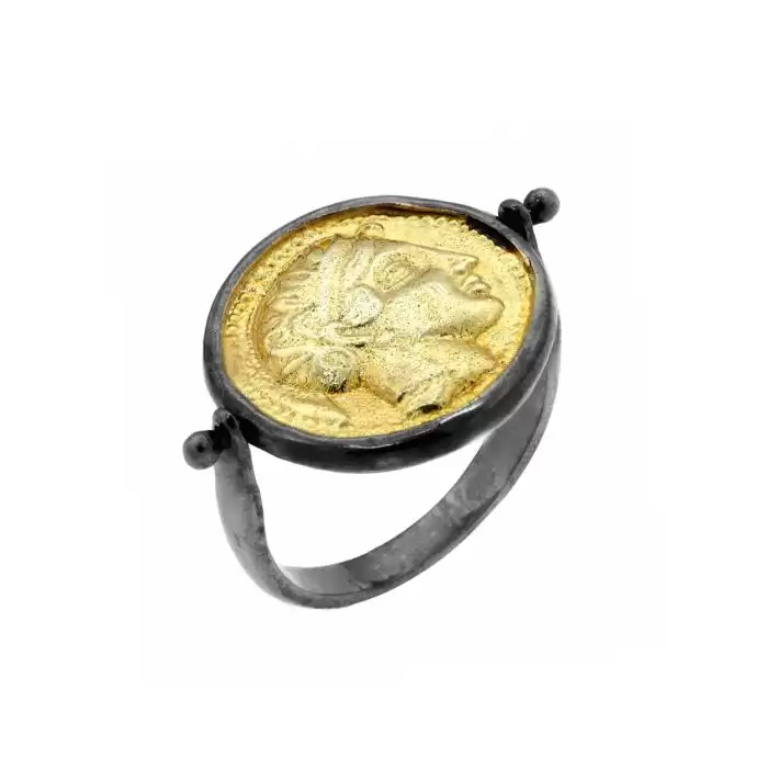 SKU-56351 / Δαχτυλίδι Αρχαιοελληνικό Στυλ Ασήμι 925° Διπλής Όψεως