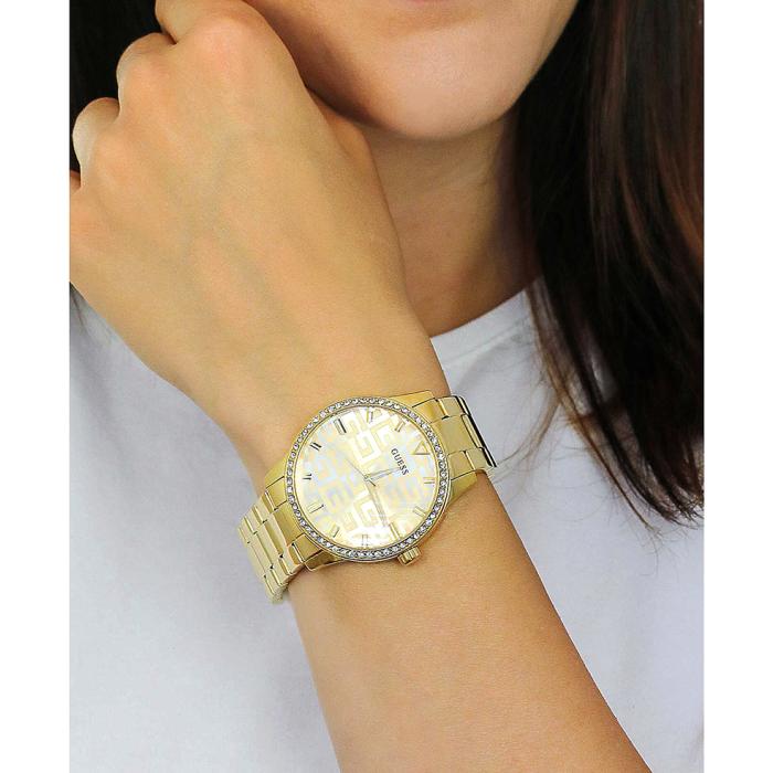 GUESS G Check Crystals Gold Stainless Steel Bracelet