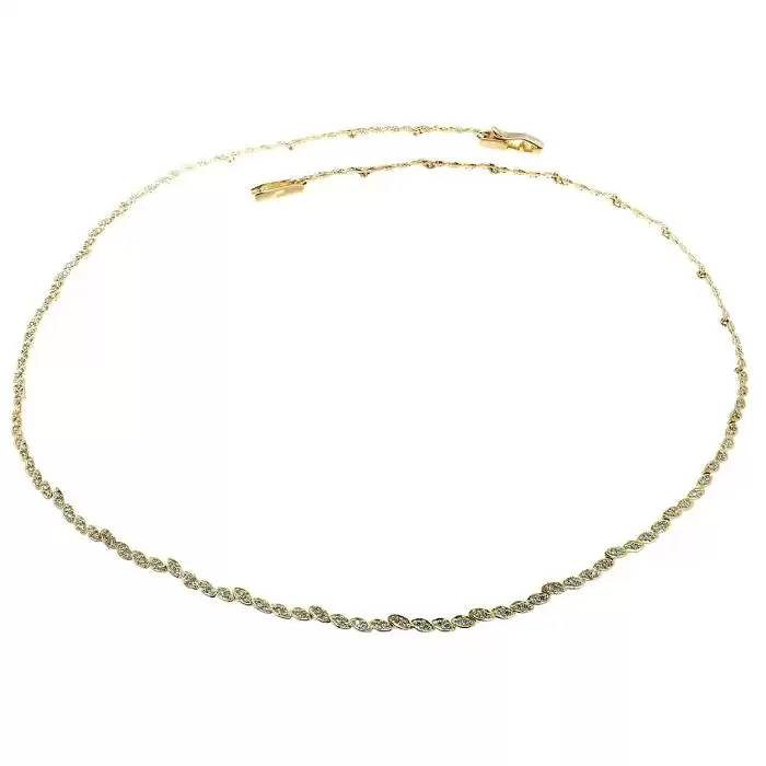 Περιδέραιο Χρυσός Κ14 με Λευκά Ζιργκόν SKU-56828